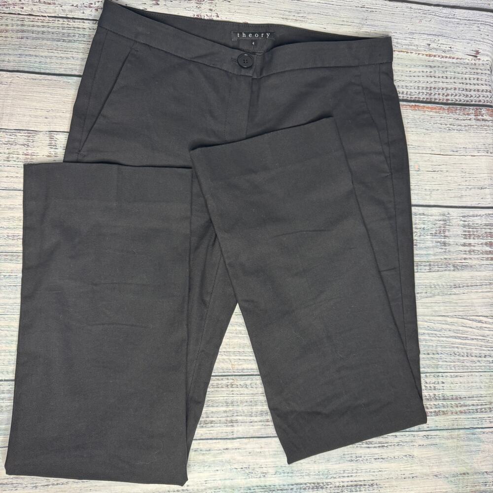 Theory Women’s Black Dress Pants Size 4 Tailored Trouser Classic Workwear